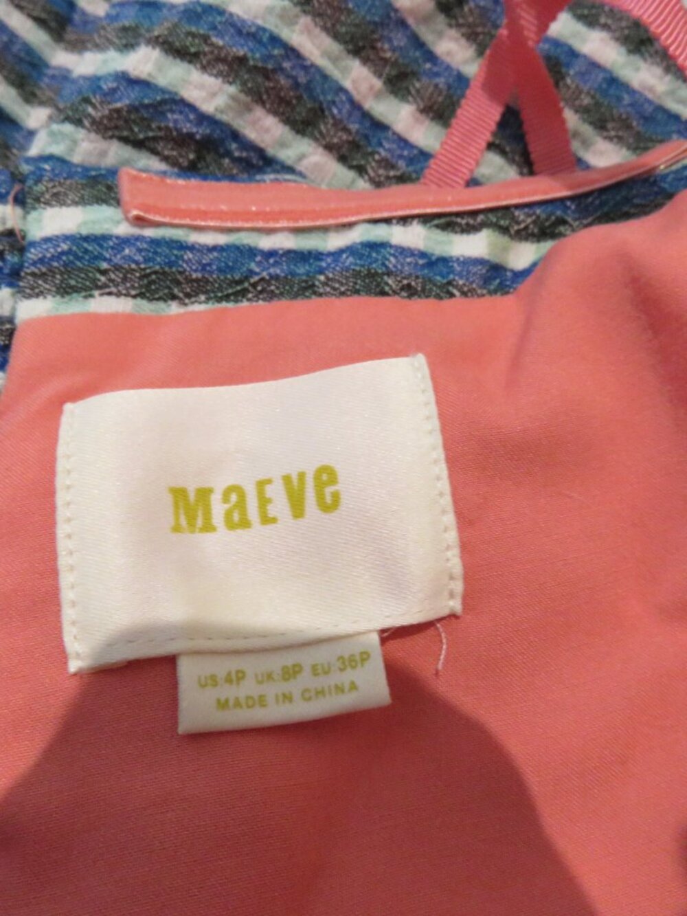 ANTHROPOLOGIE MAEVE Waverly Gingham One Shoulder Dress 4 Petite Coquette Twee - Picture 14 of 14